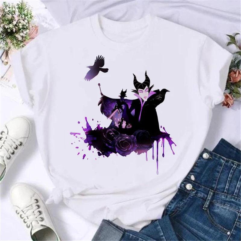 Cartoon Spoof Villains Princess Print Blouse 90S Tshirt Summer Harajuku White T Shirts Y2k Tops Gift Unisex