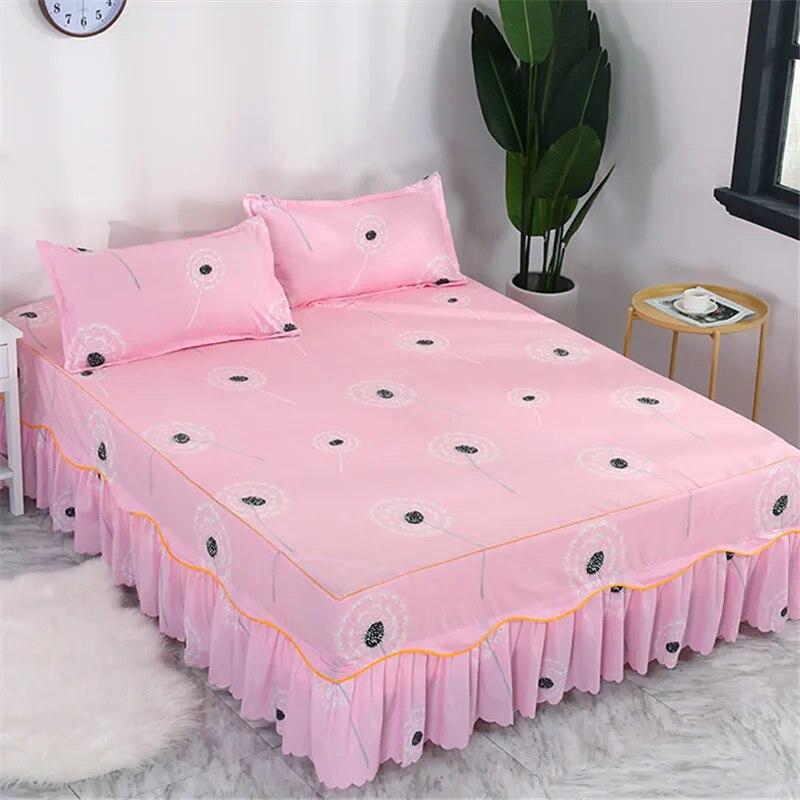 Домашний текстиль Покрывало в европейском стиле Покрывало из полиэстера и хлопка Юбки для кровати Цветы Красочное постельное белье 150X200см Размер королевы