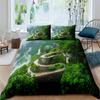 Красивый пейзажный постельный комплект Покрывало с цветочным узором и деревьями Пододеяльник с наволочкой 2/3 шт. Королевское постельное белье Полиэстеровое покрывало
