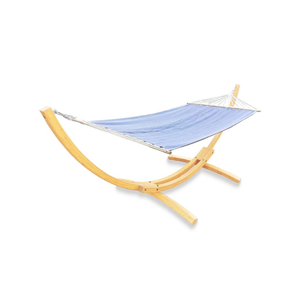 Outdoor Balcony Rocking Chair and Swing Hammock with Wooden Stand