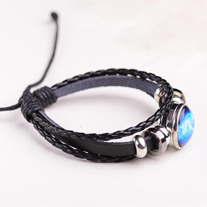 Chinese Zodiac Cowhide Bracelet: Multi-layer Braided Beads for Birthdays and Girlfriend Gifts - European & American Style.