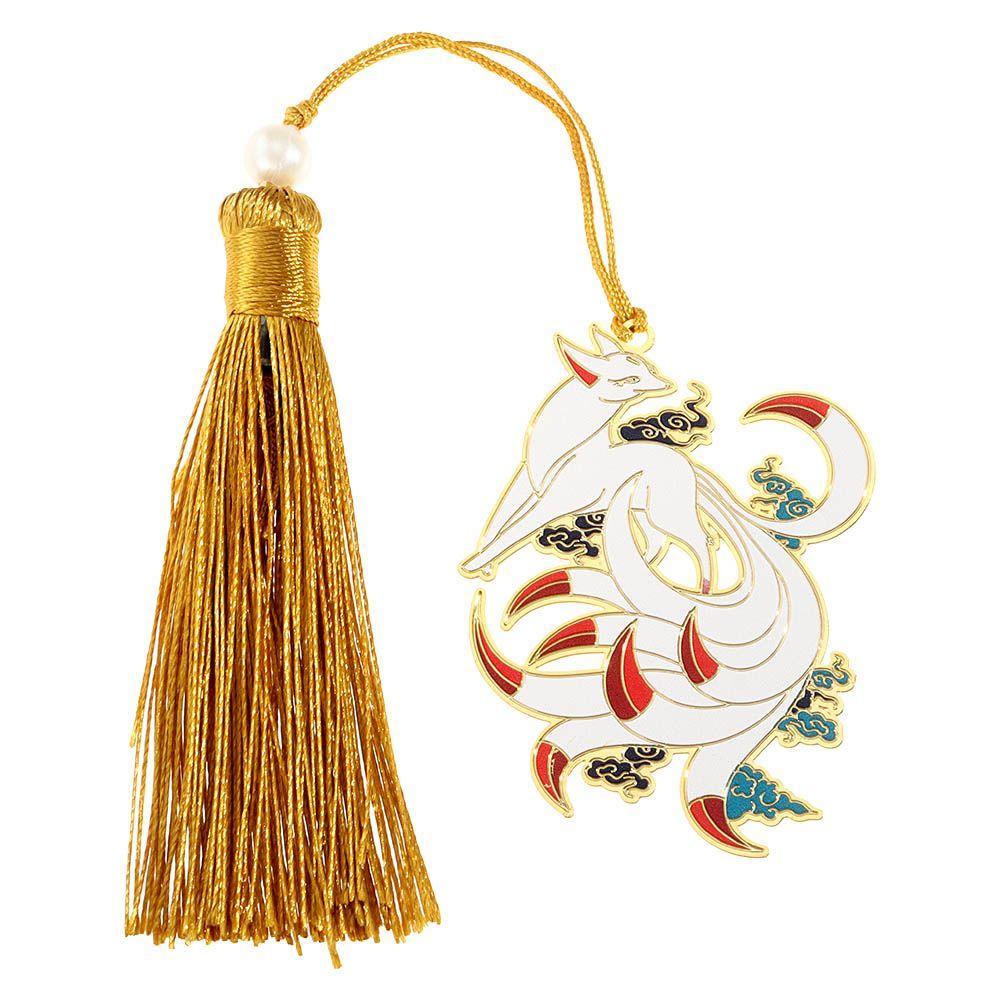 New Chinese Style Retro Mythical Bookmark With Tassel Creative Metal Hollow Dragon Tiger Book Clip Student Gift Office Supplies