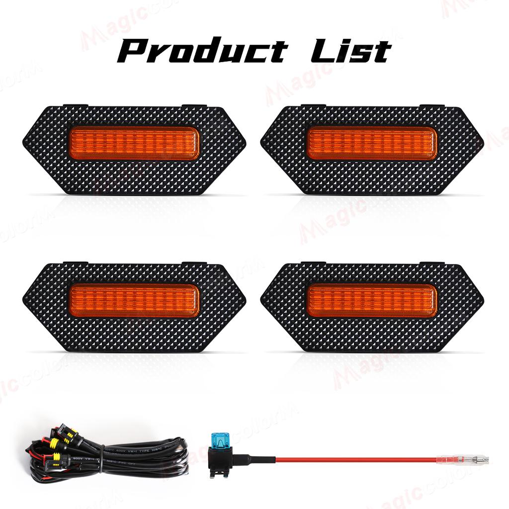 For Toyota Tacoma TRD Pro Trailhunter 2024 Car Front Grille Light LED Yellow Warning Light Daytime Running Lamp Headlight 12V