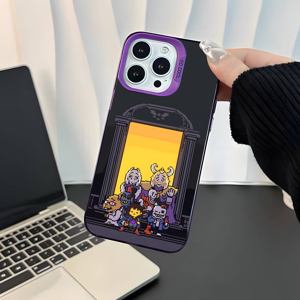 Чехол для телефона Game U-Undertale-es для iPhone 17,16,15,14,13,12,11,Pro,XS,Max,Plus,Mini,SE4,E Фиолетовый Матовый Ударопрочный Чехол