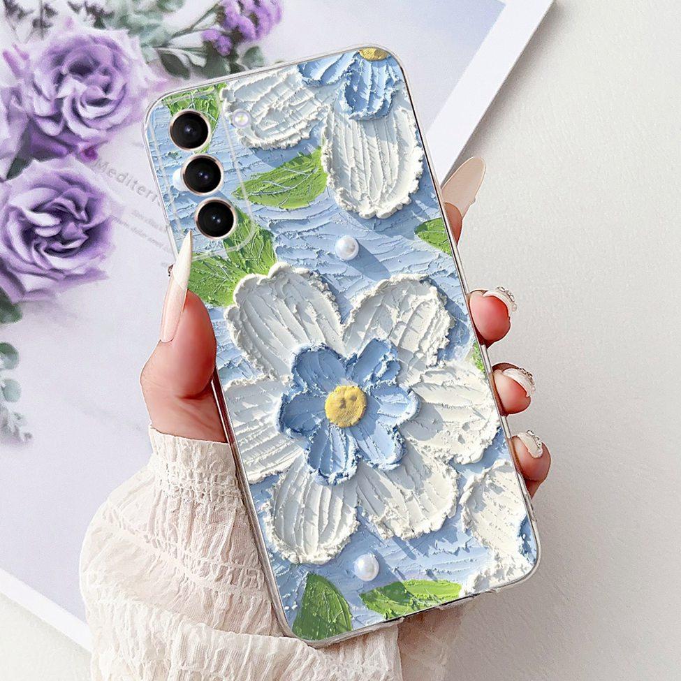 Clear For Samsung S21 G991B G991W Cover For Samsung Galaxy S21 Case Luxury Butterfly Love Fashion Flowers Cool Lion Painted