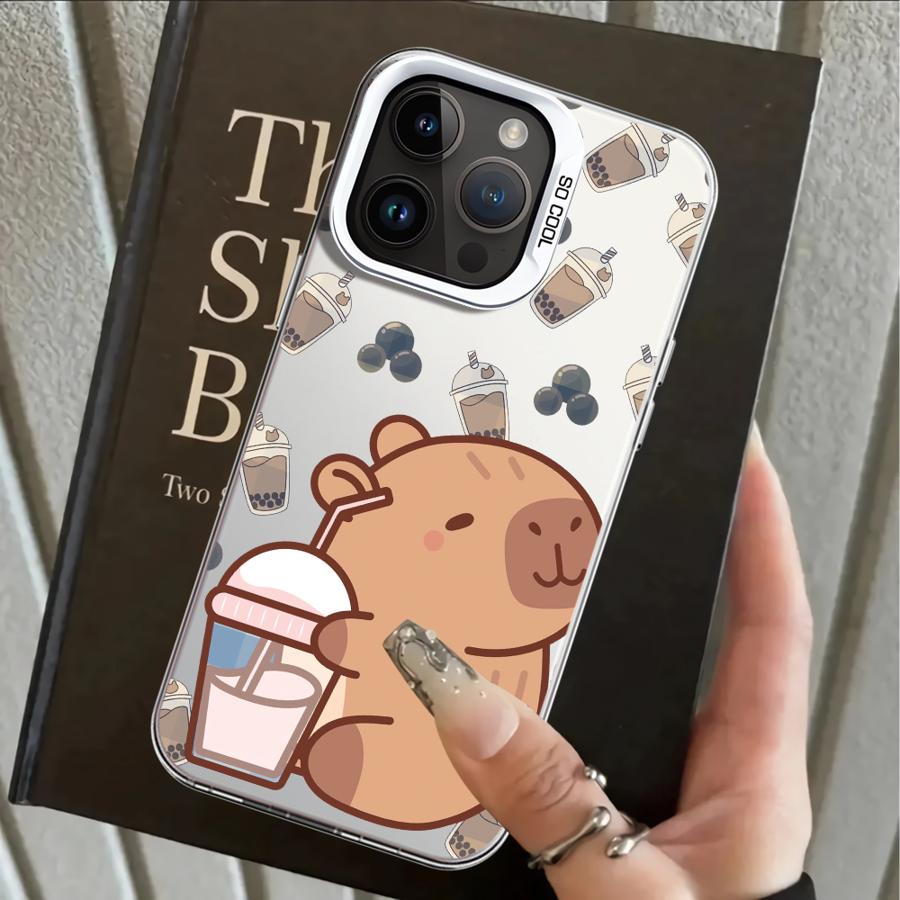 Чехол для iPhone 17 Pro Max 14 15 Plus XS 13 Pro 16 11 12 XR Air Задняя крышка телефона Мультяшная Милая Капибара