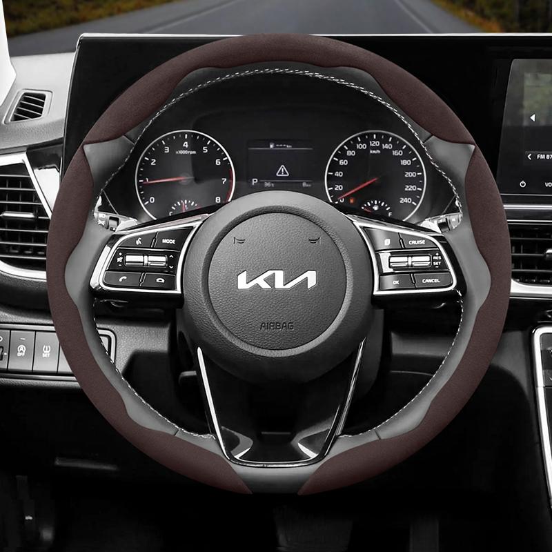 Подходит для Kia Нескользящая Пряжка Сегментированная Замшевая Накладка на Руль Подходит для Ceed Jd Picanto Sportage 3 Rio 4 Ev3 Cerato 2 Stonic Xceed Morning