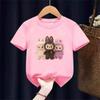 T-shirt Suitable for Labu Doll Print Boys Girls Top 3-12 Age Toddle T-shirts Summer Casual Short Sleeve Fashion Clothing