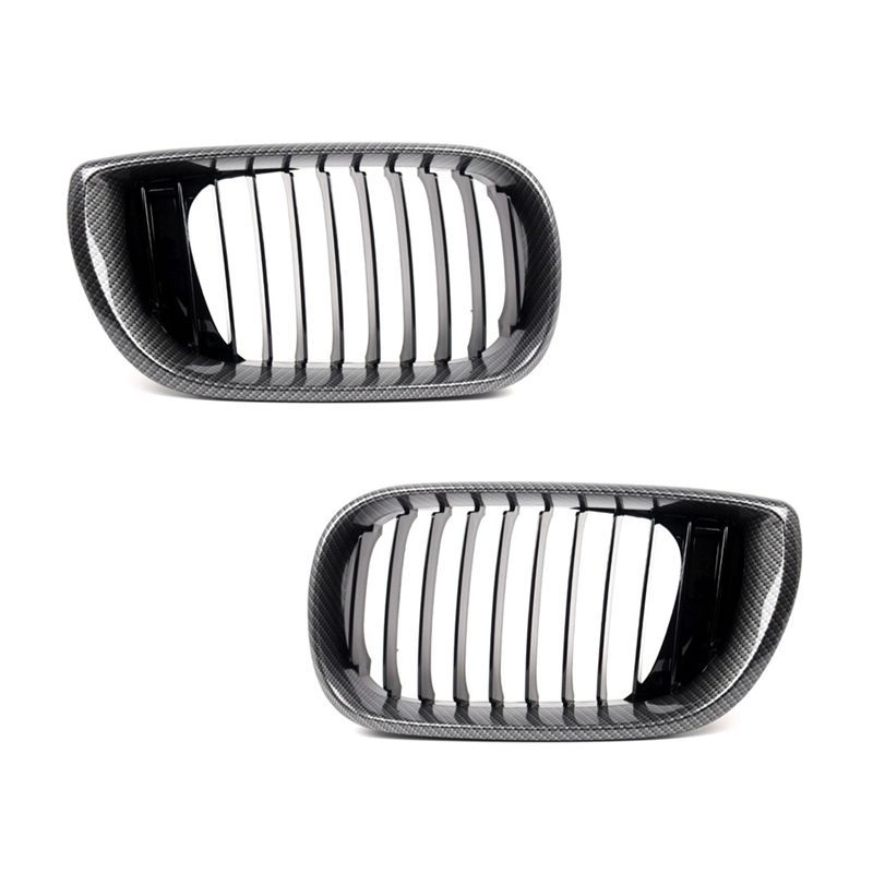 Front Kidney Grille Replacement For BMW 3 Series E46 320I 325I 325Xi 4Door 2002-2005 Carbon Fiber 51137030545 51137030546