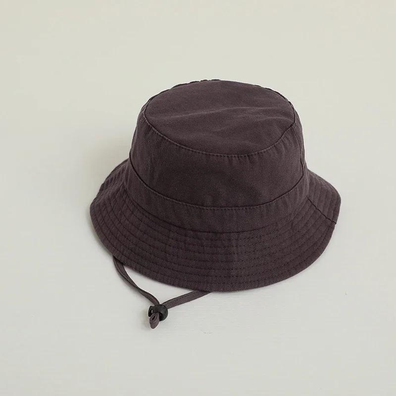 Solid Color Kids Bucket Hat Fashion Children Fisherman Cap 2-8Year Boys Girls Outdoor Sunshade Visors Cotton Baby Basin Caps