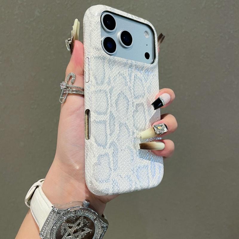 Роскошный яркий чехол из змеиной кожи для iPhone 17 16 15 14 13 Pro Max Премиальный чехол с имитацией узора змеиной кожи, противоударный
