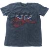The Beatles Unisex Adult Guitar & Flag T-Shirt