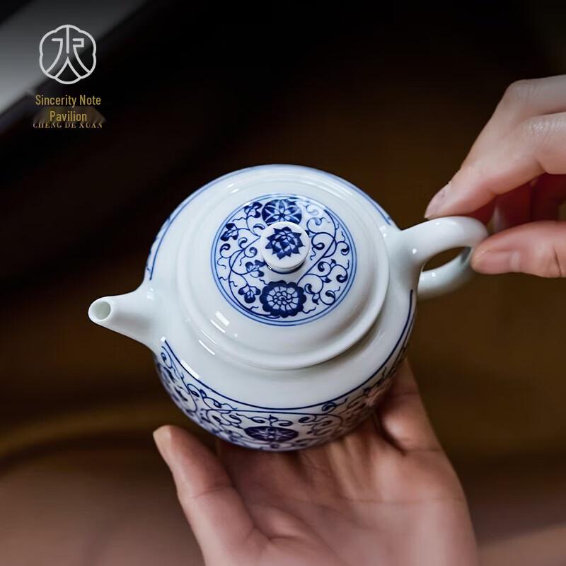 Классический сине-белый каменный чайник Jingdezhen с фильтром