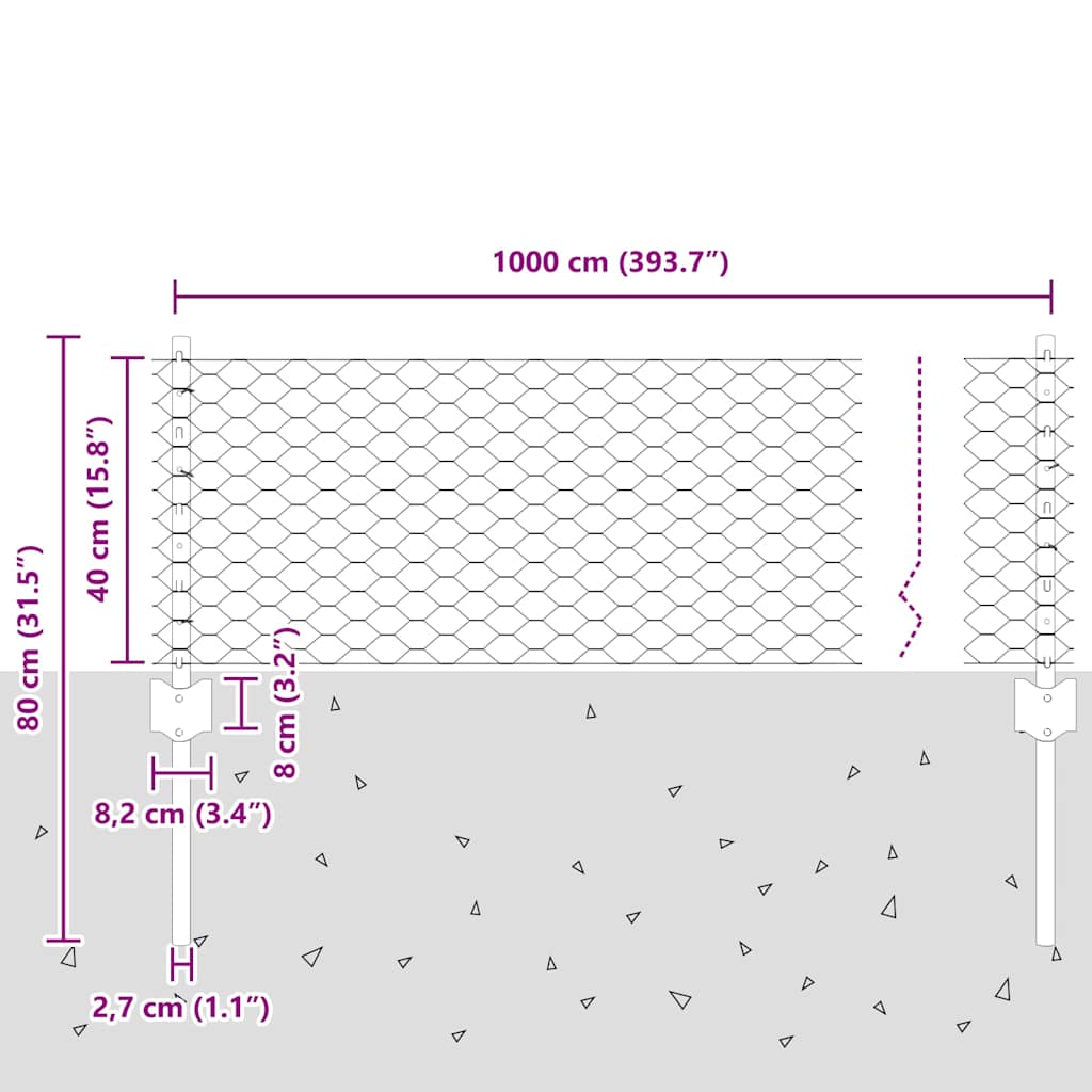 Welded Wire Fence 10 x 0.4 m (W x H)