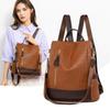Soft Leather Woven Backpack Women's Anti-Theft Large Capacity Backpack