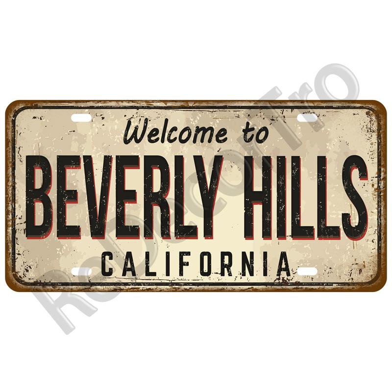 Vintage Tin Sign For Bar Pub Man Cave Club Wall Decoration California TinPlates Plate Plaque Madrid Paris Decor City Metal Sign