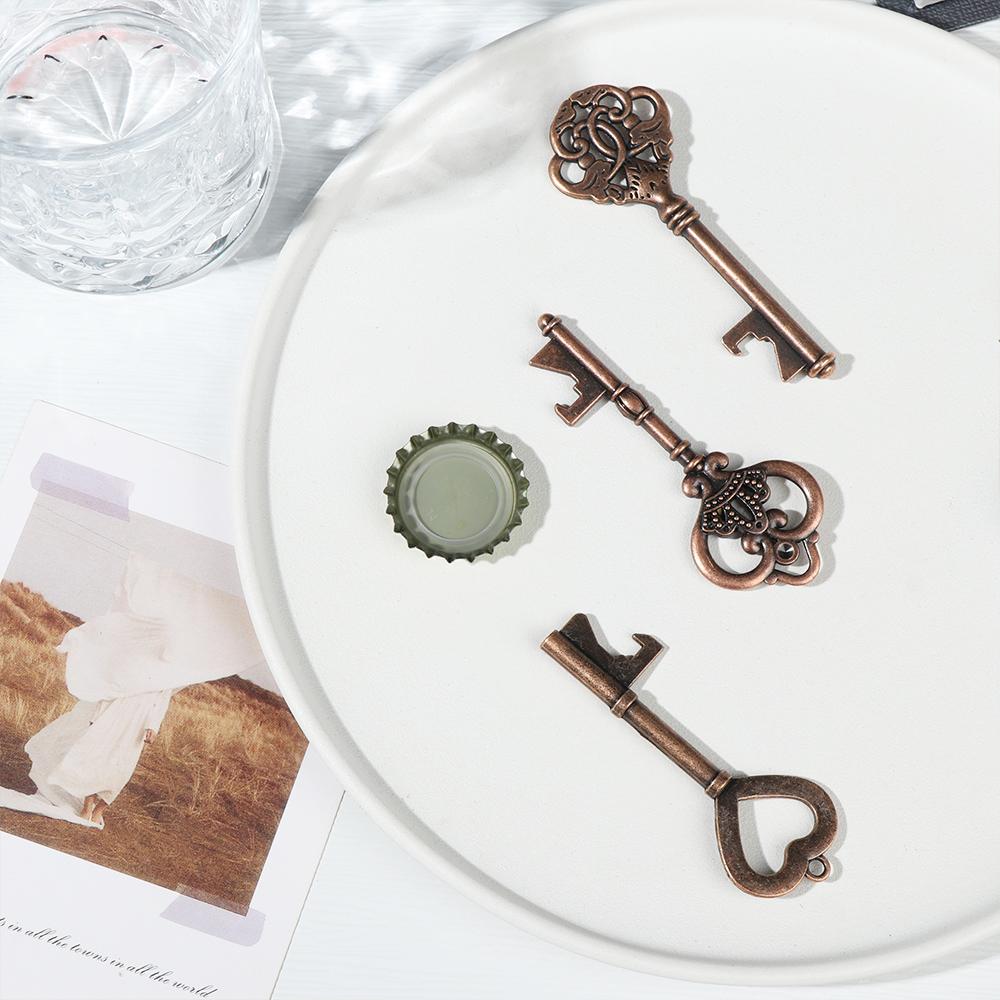 Новые сувениры для вечеринок Винтажный свадебный декор брелок для ключей с вином Сувенирный ключ Открывалка для бутылок Открывалка для пива