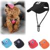With Ear Holes Adjustable Chin Strap Puppy Dog Visor Hats Sun Protection Sunbonnet Baseball Cap