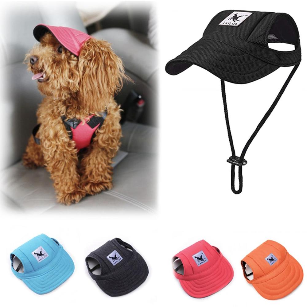 With Ear Holes Adjustable Chin Strap Puppy Dog Visor Hats Sun Protection Sunbonnet Baseball Cap