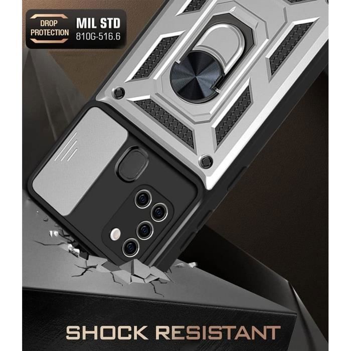 Coque de Protection - PROSHOP - pour Samsung A21S - Argenté - Rigide - Antichoc avec Anneau