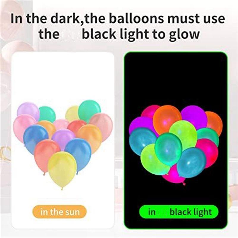 Good-200 Neon Glow Party Balloons Glow In The Dark For Birthday Decoration, Wedding Glow Party Supplies
