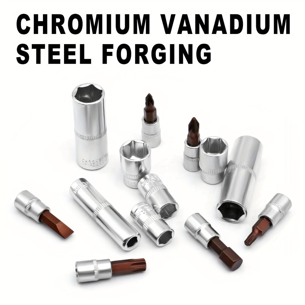 Набор из 53 торцевых ключей с храповым механизмом 1/4 дюйма, набор метрических шестигранных головок, набор торцевых ключей с храповым механизмом на 72 зуба, набор для ремонта автомобилей