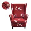 Printed Wing Chair Cover Stretch Spandex Armchair Covers Nordic Washable Relax Sofa Slipcovers Cushion Cover For Wed Decor