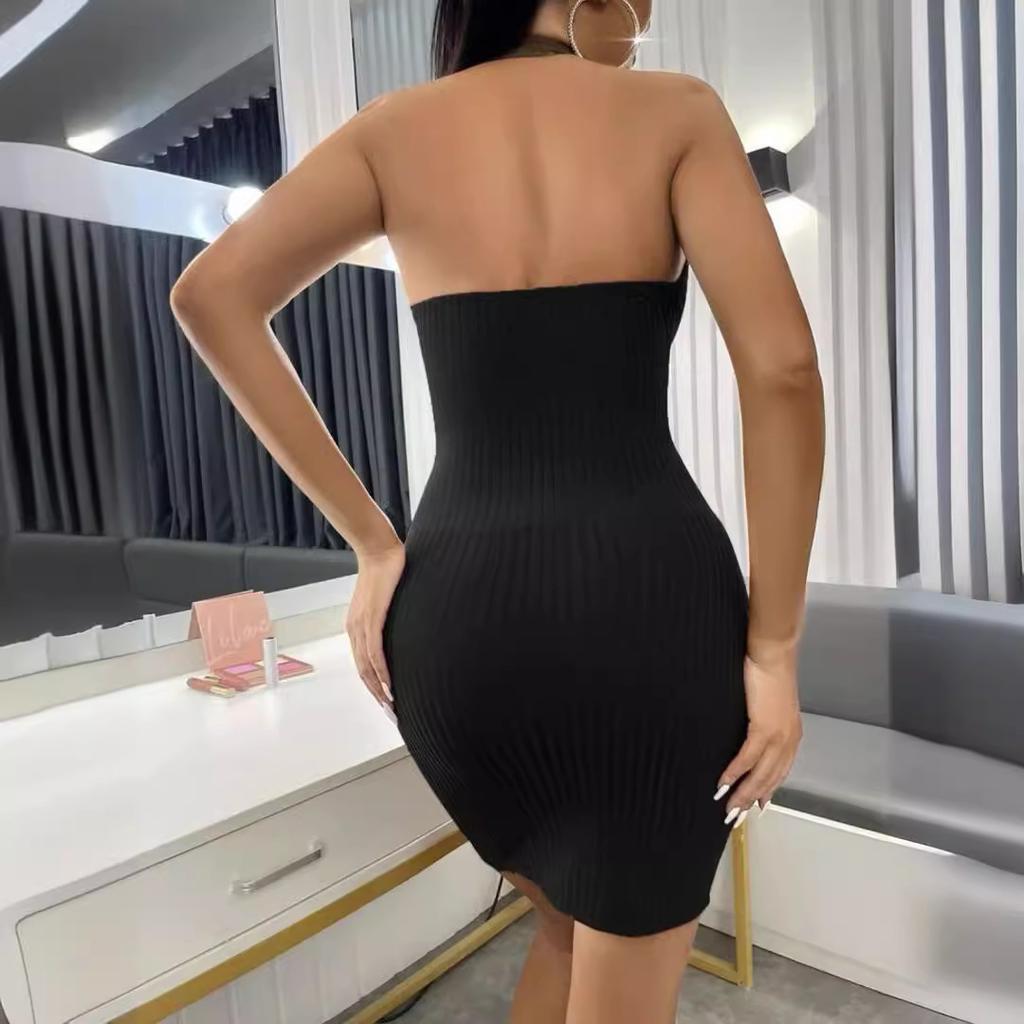 Женские летние однотонные платья без рукавов с глубоким V-образным вырезом