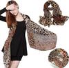 Charm Silk Lady Leopard Scarf Women Chiffon Shawl Soft Wrap Leopard Wide Scarf