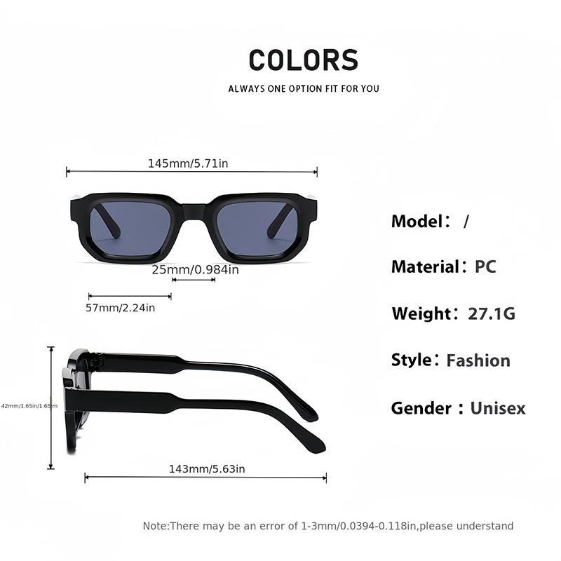 2/3PCS Vintage Rectangle Frame Sunglasses for Women Fashion Retro Luxury Design UV400 Sun Glasses Men's Eyewear Goggles