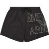 Emporio Armani Мужские пляжные шорты с кружевом и шнуровкой, длина 3/4, Черный EM000583-AF12326-UC001