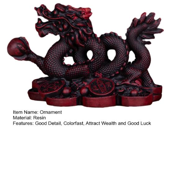 Орнамент Дракона 2024 Год Дракона привлекает богатство и удачу Статуя дракона по фэн-шуй Статуэтка китайского дракона Офисное украшение для дома