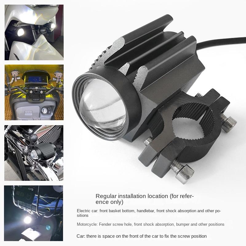 Новая двухцветная маленькая стальная пушка 12-80 В для автомобилей и мотоциклов, модифицированная светодиодная фара, супер яркий водонепроницаемый модифицированный светильник
