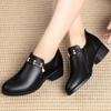 Shoes Spring and Autumn Soft Soled Middle Aged Comfortable Leather Shoes Low Order Shoes Middle Heeled Women's Shoes