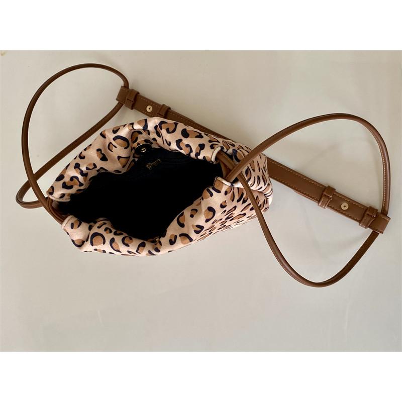 Ielgy Female Bag Autumn Winter Casual Simple Leopard Print Canvas All-Match Crossbody