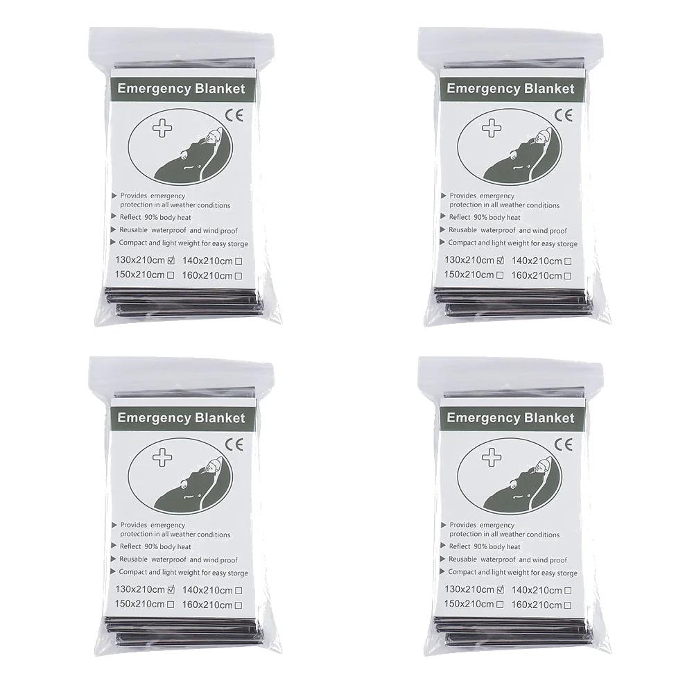 1-10 шт. Аварийное ветрозащитное водонепроницаемое фольгированное термоодеяло для выживания на открытом воздухе, аптечка первой помощи, военный спасательный походный набор