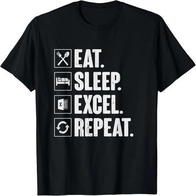 Ешь Спи Преуспевай Повторяй Смешная Винтажная Ретро Футболка Excel