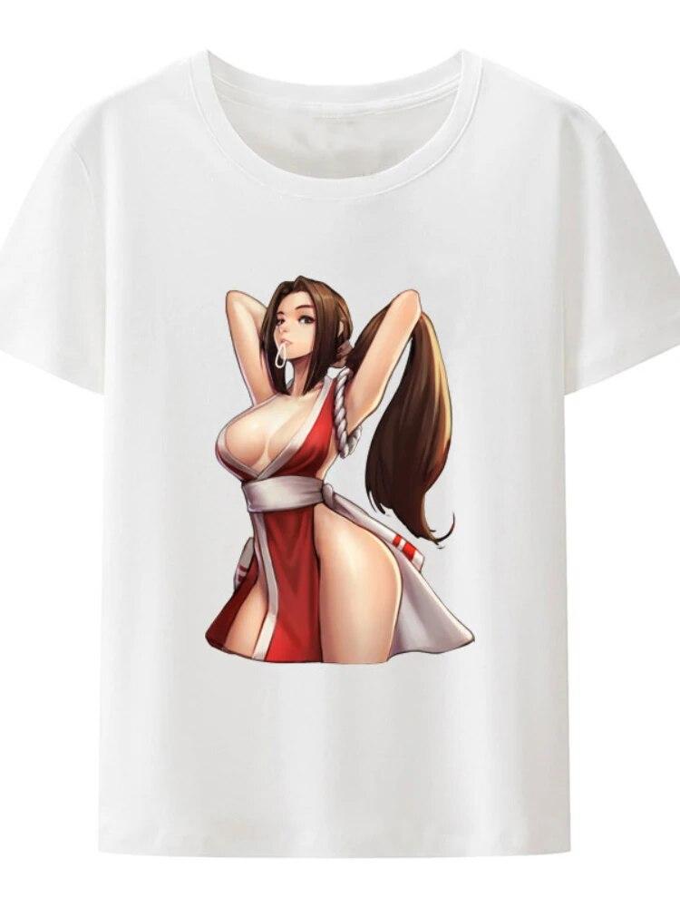 Футболка с принтом «Король бойцов» Mai Shiranui, женская одежда, хипстерская уличная одежда в стиле ретро, уличные модные топы в стиле хип-хоп