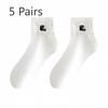 5 пар женских весенних и осенних носков из чистого хлопка, впитывающих пот, дезодорирующих, дышащих