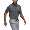 Men's adidas Solid Color Logo Micro Mark Golf Sports Short Sleeve Dark Grey Polo Shirt HA9158