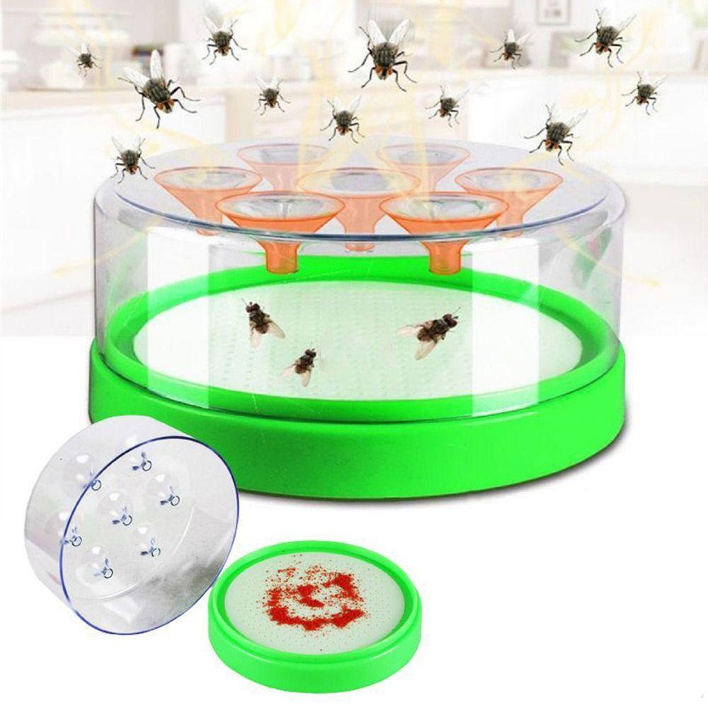 Non-Toxic Automatic Fly Trap 7 Holes Indoor Fly Repellent Practical Plastic Fly Trap Box Farm