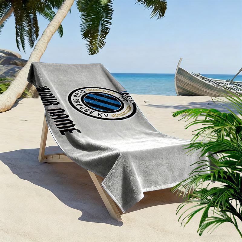 Пляжное полотенце с принтом Club Brugge KV, Большое, Мягкое, Быстросохнущее, для Пляжа, Кемпинга, Плавания