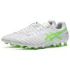 Asics Ds Light X-Fly Pro L.E.. Круглый носок, шнуровка, AG (Резиновый короткий стержень) Кожаные футбольные бутсы Мужские футбольные бутсы Бело-зеленые 1101A025-105