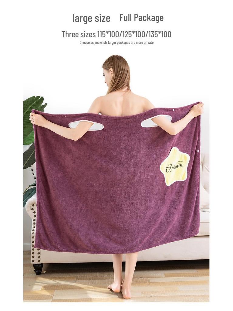 Женский банный халат из кораллового флиса с вышивкой в виде звезд, с открытыми плечами