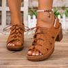 Women's Wide Width Roman Sandals, Single Strap Buckle Wedge Heels, European High Heel Slides for Women
