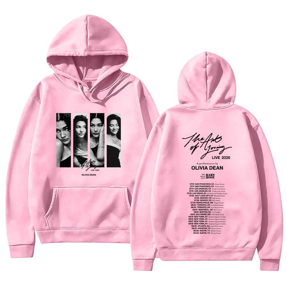 Olivia Dean The Art of Loving LIVE 2026 New Tour Dates Hoodies Y2K Aesthetic Print Pullovers Women Men Fashion Casual Sweatshirt