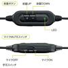 Sanwa Supply USB A Large Soft Ear Headset, Connection, Pads, Omnidirectional, Black, MM-HSUSB17BK