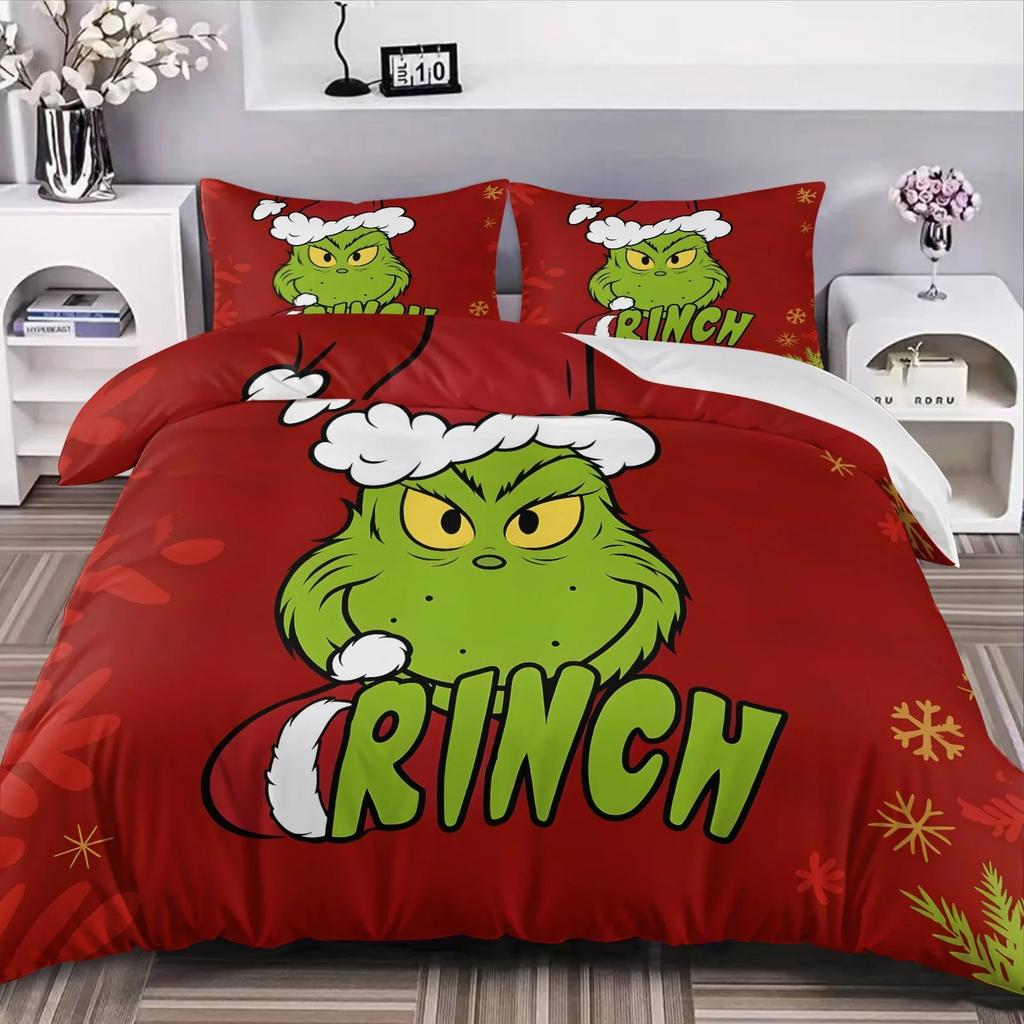Green Monster G-Grinch Bedding Sets Exquisite Bed Supplies Set G-Grinch Duvet Cover Bed Comforter Set Bedding Set Birthday Gift