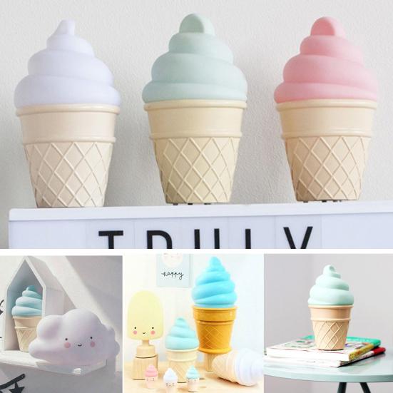 Novelty Ice Cream Shaped LED Desk Table Night Light Bedroom Home Decor Lamp