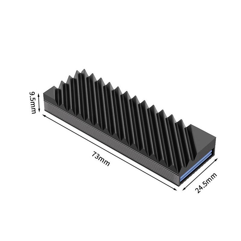 Радиатор охлаждения SSD M.2, Охлаждение жесткого диска 2280 NVMe NGFF SSD, Алюминиевый охладитель-радиатор с термосиликоновой прокладкой для материнской платы